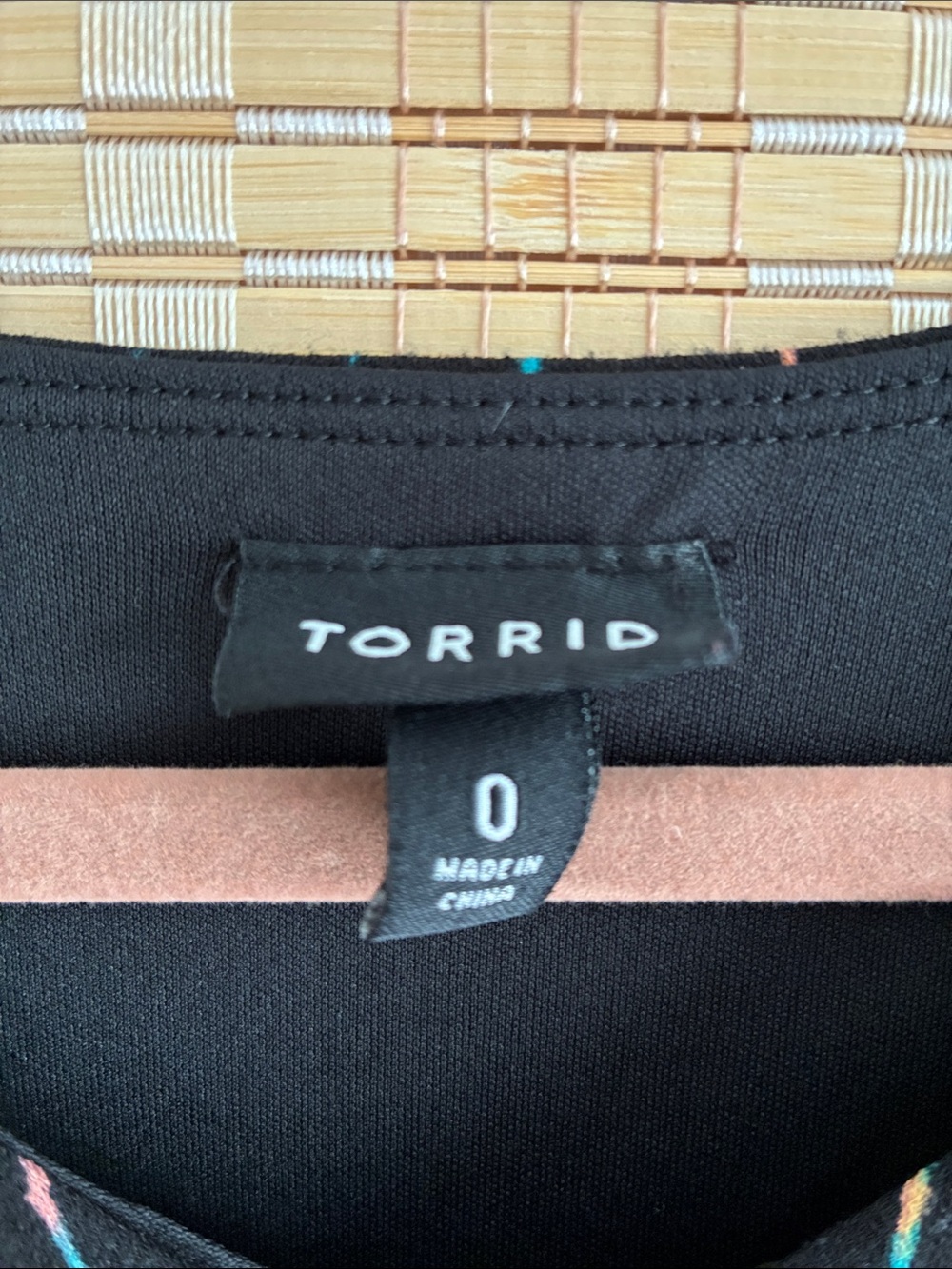 torrid Black Maxi Dress with Teal and Coral Pinstripes - Picture 2 of 4